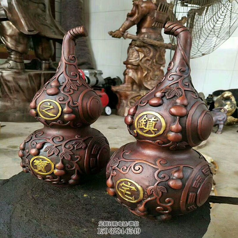 金属抽象铜葫芦雕塑生产商